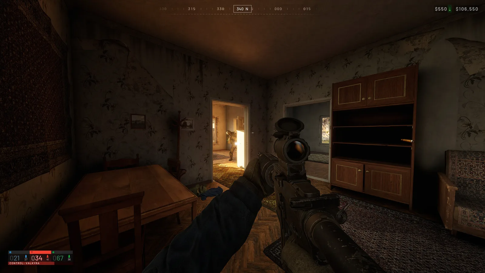 WARDOGS interior close-quarters fight where shadow-heavy lighting makes graphics presets visible