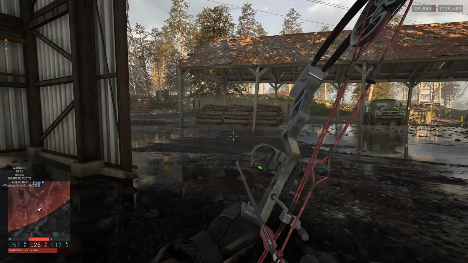 WARDOGS military spawn truck parked under a corrugated shelter inside an enemy FOB, a priority target when raiding the base