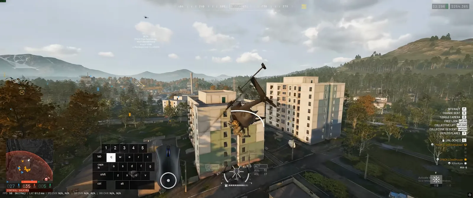 Helicopter banking hard 60 degrees into a sharp roll toward the landing zone while dropping collective completely to zero in WARDOGS
