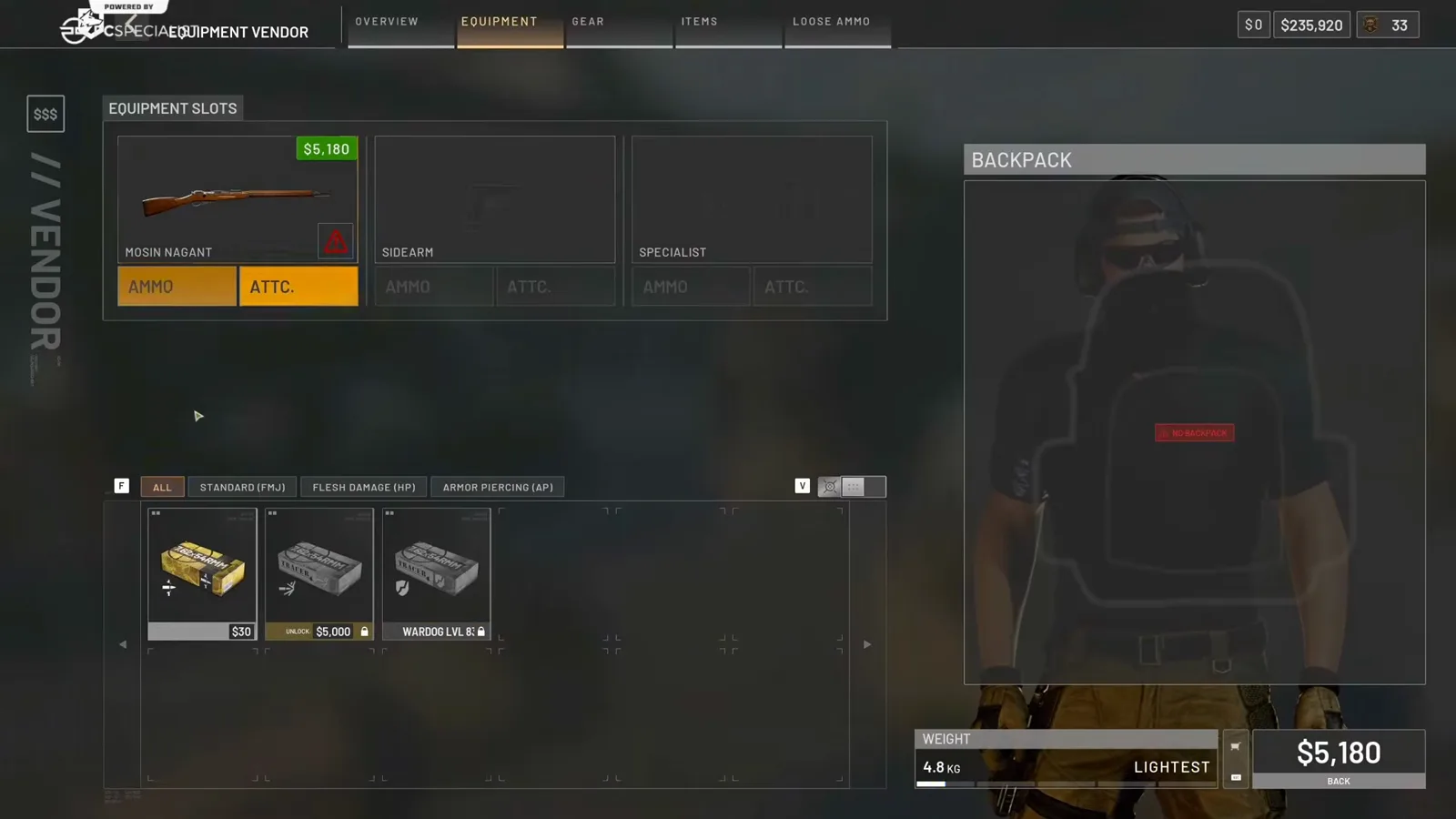 Recon sniper fully concealed inside thick foliage bushes firing a scoped Mosin Nagant bolt-action rifle in WARDOGS
